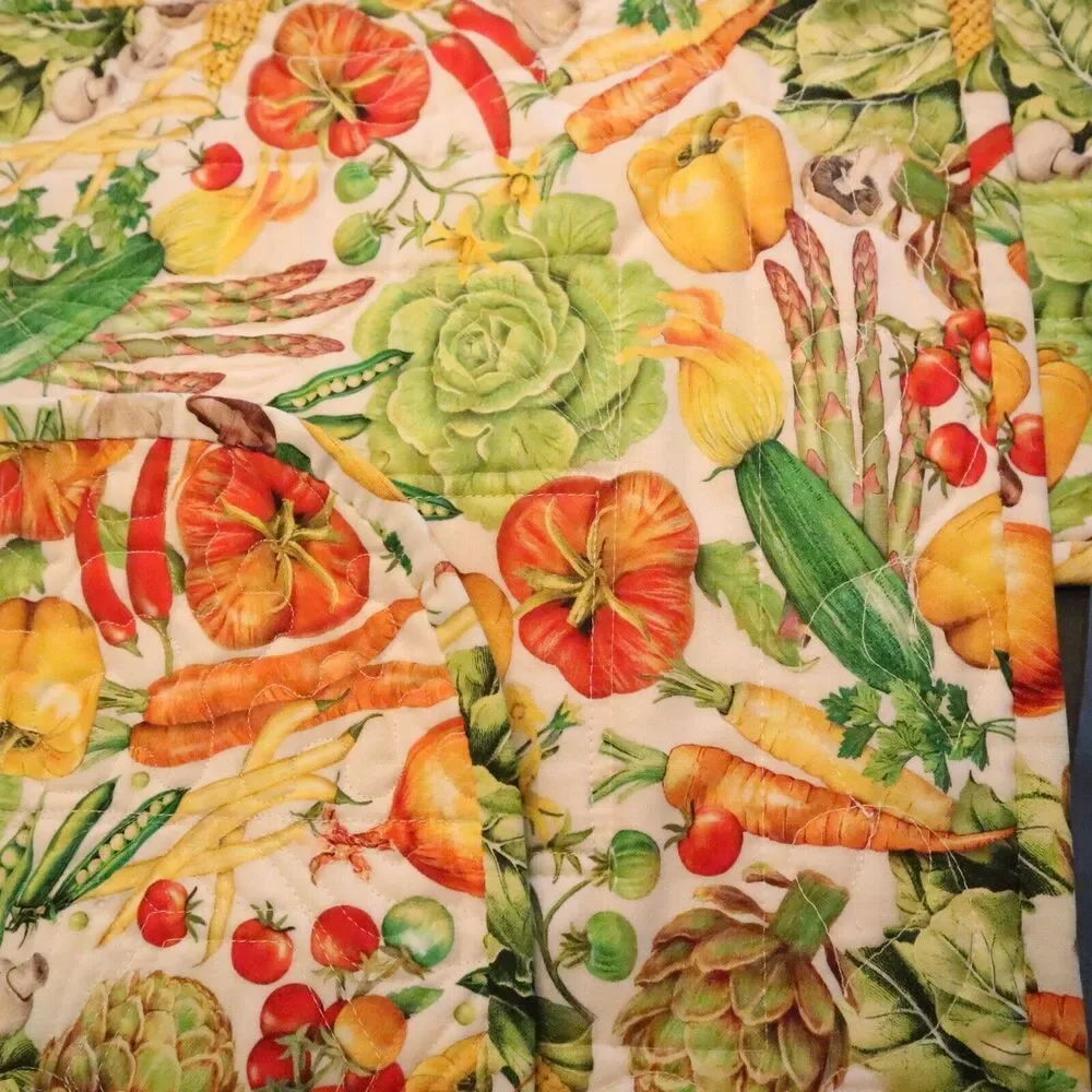Reversible Table Runners, Place Mats set of 7 pieces Handmade Garden Americana